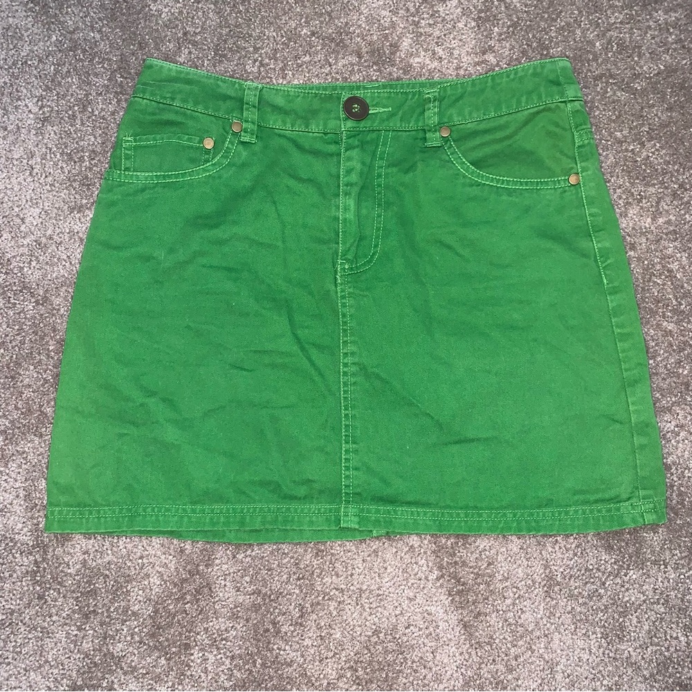 Green denim Khakis Sz 2 mini skirt